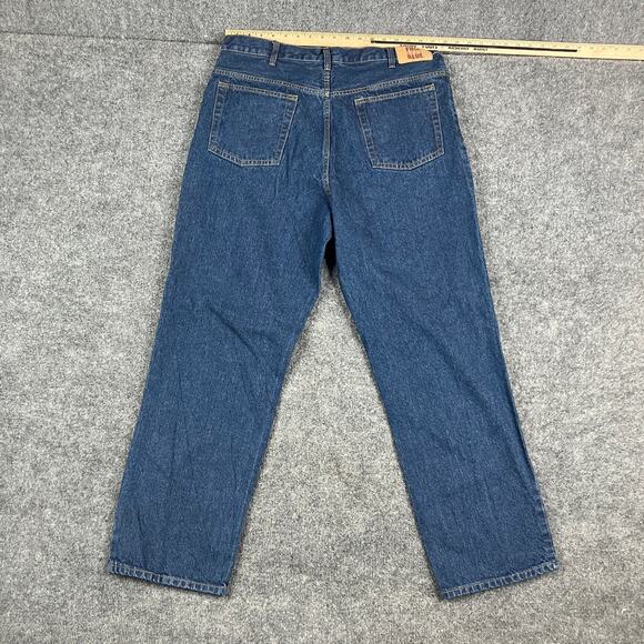 Full Blue Jeans Mens 38x32 Dark Wash Straight Fit 100% Cotton Classic Casual - Picture 7 of 9